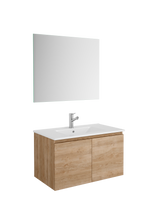 DAX Malibu Engineered Wood and Porcelain Onix Basin with the Single Vanity Cabinet, 28", Oak DAX-MAL012814-ONX