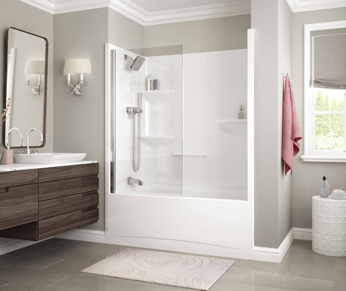MAAX 137500-900-084-000 Edge 30 x 55 ½ in. 6 mm Tub Screen for Alcove Installation with Clear glass in Chrome