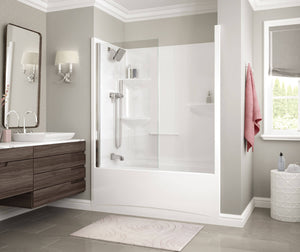 MAAX 137500-900-084-000 Edge 30 x 55 ½ in. 6 mm Tub Screen for Alcove Installation with Clear glass in Chrome