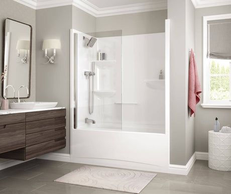 MAAX 137500-900-084-000 Edge 30 x 55 ½ in. 6 mm Tub Screen for Alcove Installation with Clear glass in Chrome