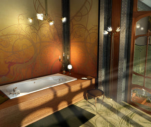 MAAX 100073-094-001 Melodie 66 x 33 Acrylic Alcove Center Drain Combined Hydromax & Aerofeel Bathtub in White