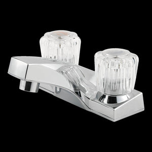 Pfirst Series 2-Handle 4" Centerset Bathroom Faucet with Blade Knobs in Polished Chrome