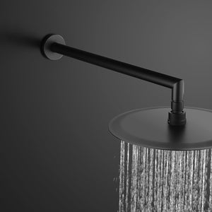 DAX Brass Round Shower Arm, Matte Black DAX-53002-BL