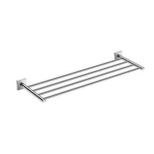 DAX Milan Brass Towel Rack with Shelf Wall Mount, Chrome DAX-GDC160168-CR