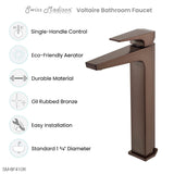 Voltaire Single Hole, Single-Handle, High Arc Bathroom Faucet in Oil Rubbed Bronze