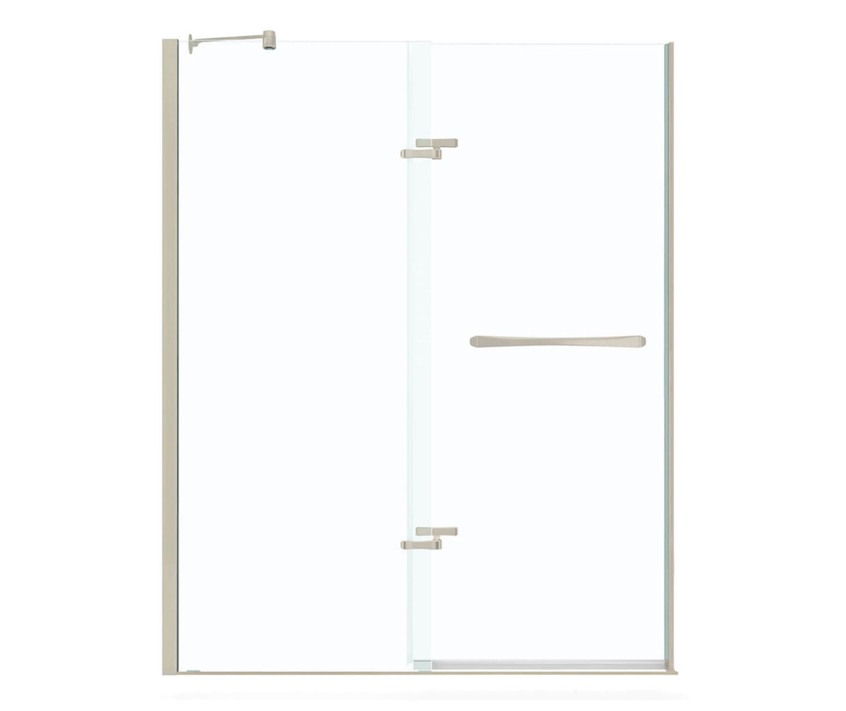 MAAX 136672-900-305-000 Reveal 71 56-59 x 71 ½ in. 8mm Pivot Shower Door for Alcove Installation with Clear glass in Brushed Nickel