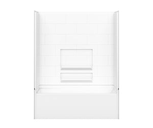 MAAX 141431-000-002-002 Olio 6030 AcrylX Alcove Right-Hand Drain Bathtub in White
