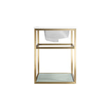 Pierre 24 Single, Open Shelf, Gold Metal Frame Bathroom Vanity