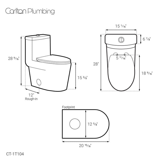 Fulton One-Piece Elongated Toilet Dual-Flush 1.1/1.6 gpf