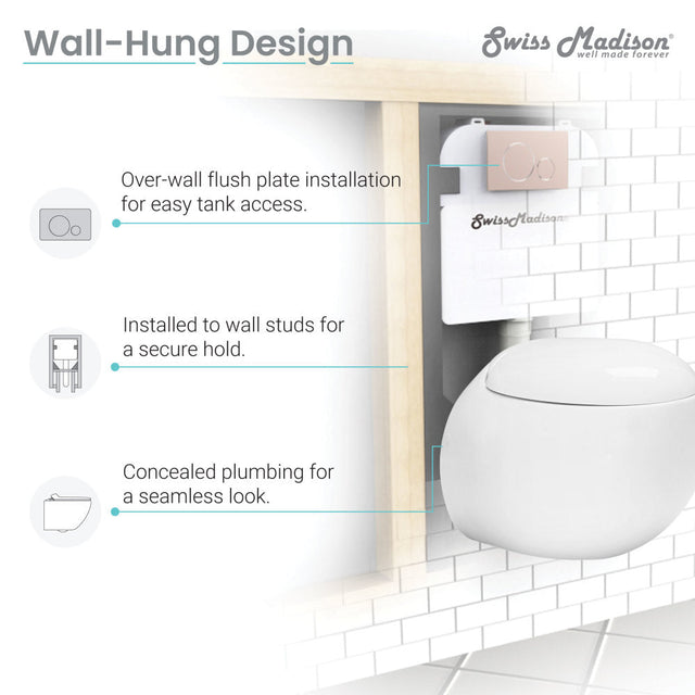 Plaisir Wall-Hung Elongated Toilet Bowl
