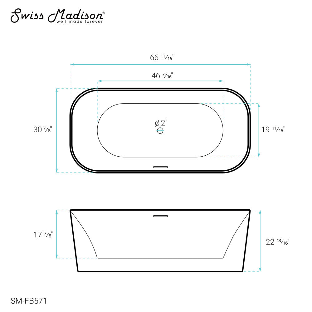 Concorde 67" Freestanding Bathtub