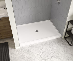 MAAX 106764-000-002-000 Icon 6042 AcrylX Alcove Shower Base with Center Drain in White