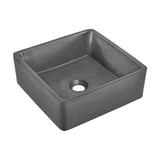 Lisse 15" Square Concrete Vessel Bathroom Sink in Dark Grey