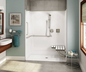 MAAX 106773-000-002-196 OPS-6030 - ANSI Compliant AcrylX Alcove Center Drain One-Piece Shower in White