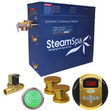SteamSpa Indulgence 12 KW QuickStart Acu-Steam Bath Generator Package with Built-in Auto Drain in Polished Gold IN1200GD-A