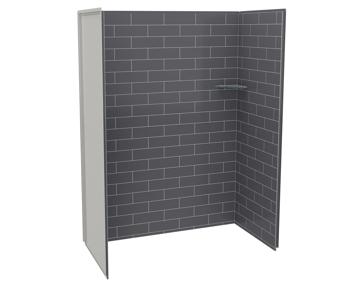 MAAX 107456-301-019 Utile 6032 Composite Direct-to-Stud Three-Piece Alcove Shower Wall Kit in Metro Thunder Grey