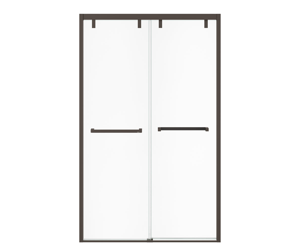 MAAX 135321-900-173-000 Uptown 44-47 x 76 in. 8 mm Bypass Shower Door for Alcove Installation with Clear glass in Dark Bronze