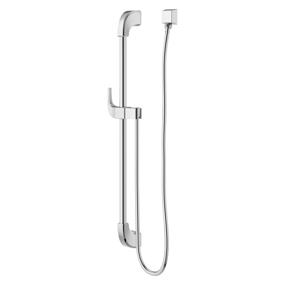 Transitional Square 30 in. Slide Bar with 60 in. Hose in Polished Chrome