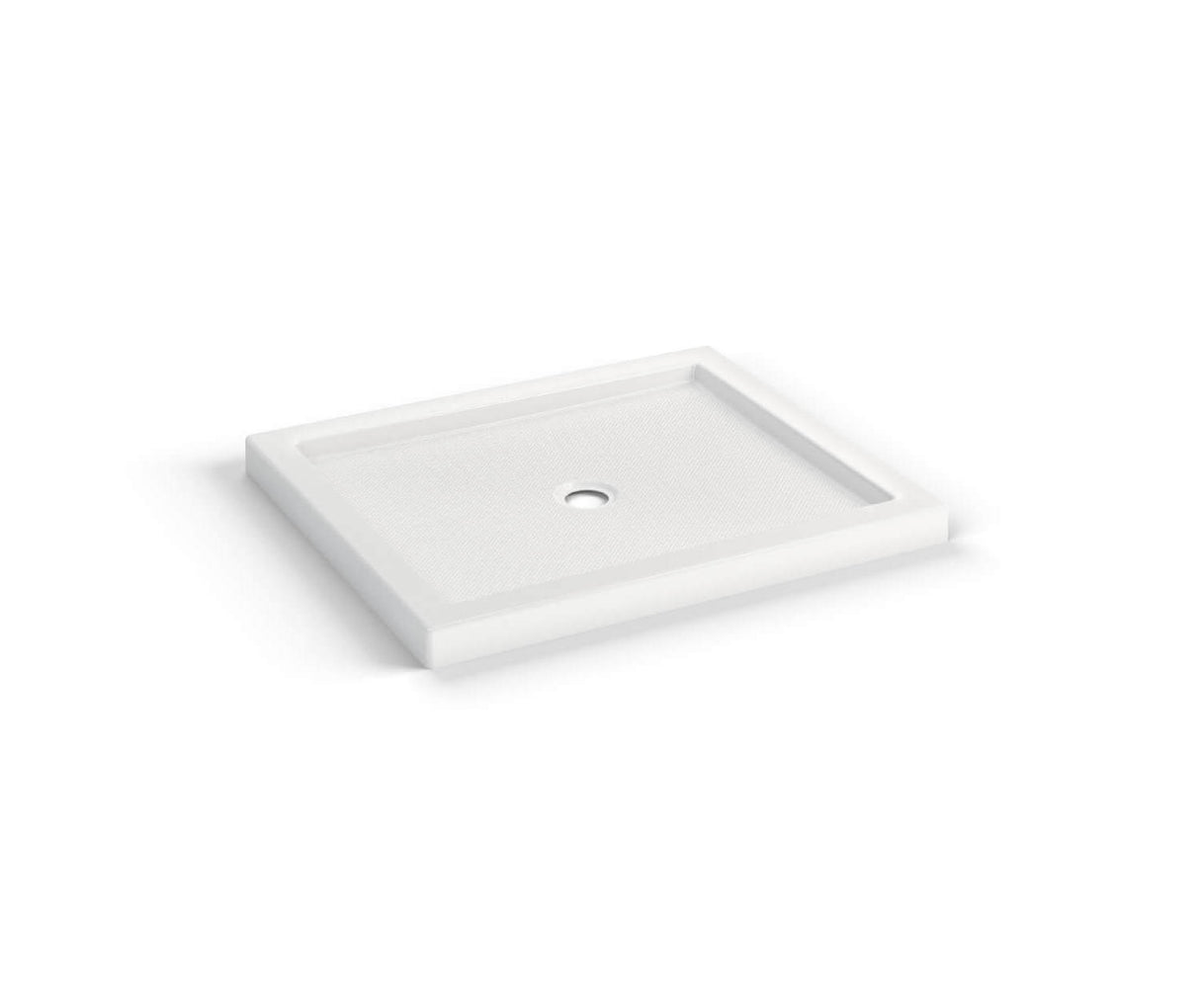 MAAX 410034-542-001-000 B3Round 4236 Acrylic Corner Left Shower Base in White with Anti-slip Bottom with Center Drain