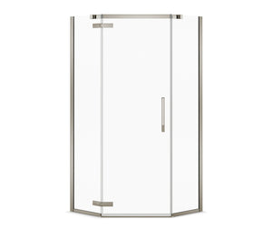 MAAX 136315-900-305-000 Link Neo-angle 38 x 38 x 75 in. 8mm Pivot Shower Door for Corner Installation with Clear glass in Brushed Nickel