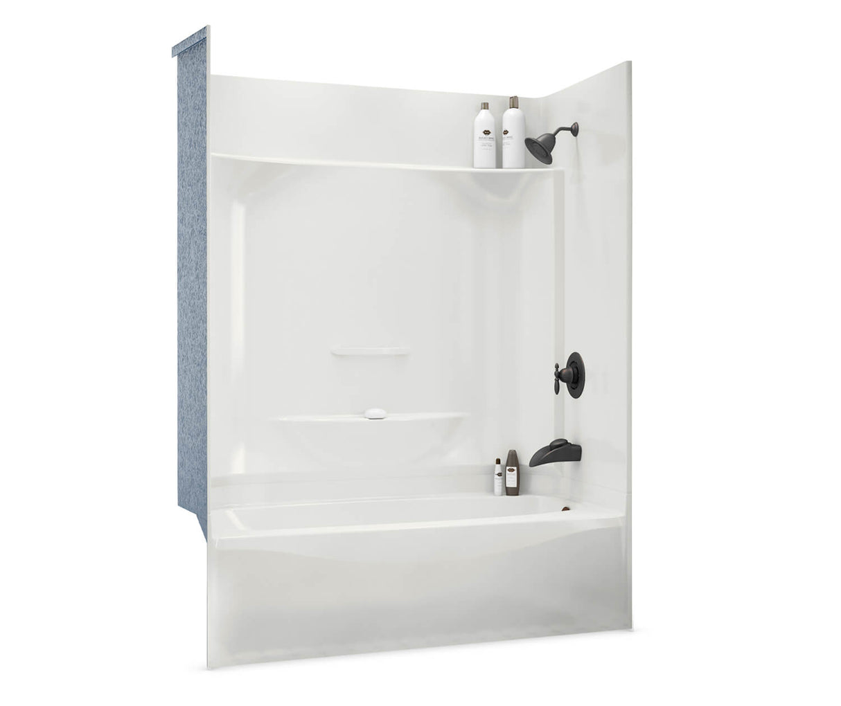 MAAX 145013-000-002-594 KDTS 3260 AFR AcrylX Alcove Left-Hand Drain Four-Piece Tub Shower in White