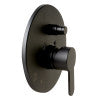 Black Matte Shower Valve with Rounded Lever Handle and Diverter