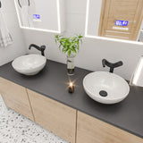 ALFI brand ABC909 White 17" Decorative Round Vessel Above Mount Ceramic Sink