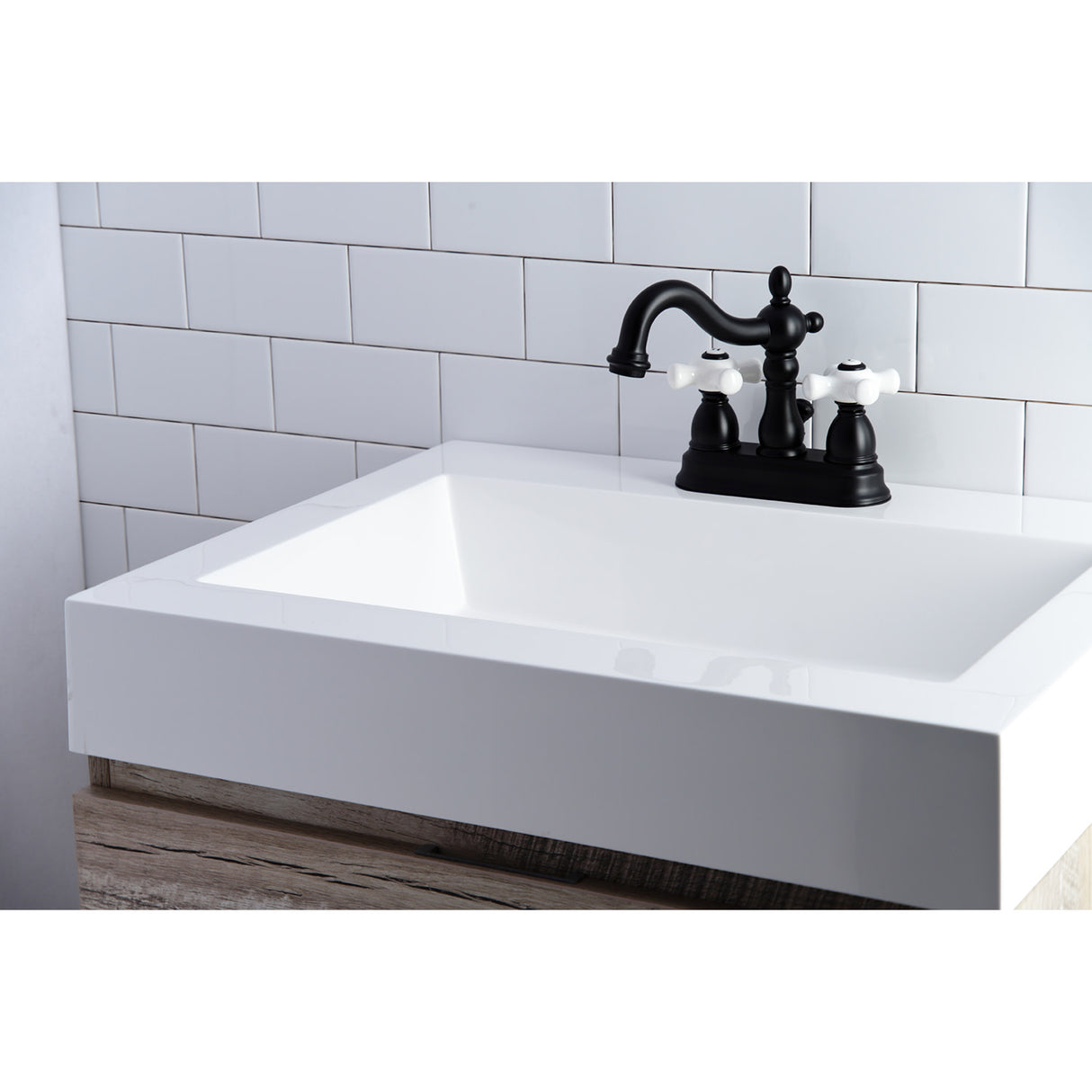 Kingston Brass KB1600PX Heritage 4 in. Centerset Bathroom Faucet, Matte Black