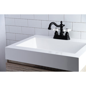 Kingston Brass KB1600PX Heritage 4 in. Centerset Bathroom Faucet, Matte Black