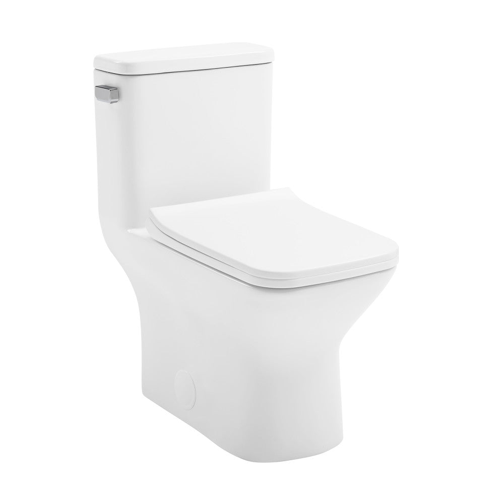 Carre One Piece Square Toilet Left Side Flush, 10” Rough-In 1.28 gpf