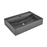 Lisse 16" Square Concrete Vessel Bathroom Sink in Dark Grey