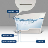 New England Home Goods 51" Japanese Soaking Tub Solid Surface Freestanding Bathtub