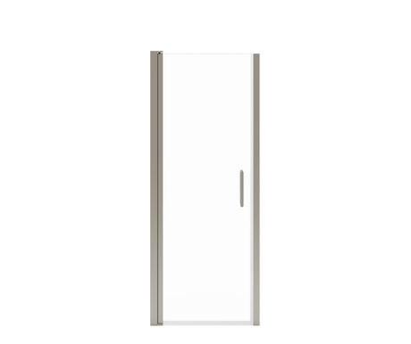 MAAX 138260-900-305-100 Manhattan 23-25 x 68 in. 6 mm Pivot Shower Door for Alcove Installation with Clear glass & Round Handle in Brushed Nickel