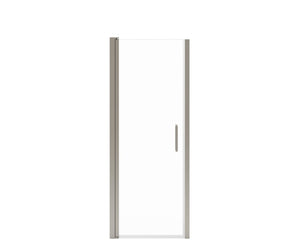 MAAX 138261-900-305-100 Manhattan 25-27 x 68 in. 6 mm Pivot Shower Door for Alcove Installation with Clear glass & Round Handle in Brushed Nickel