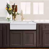 Nantucket Sinks 36 Inch Italian Farmhouse Fireclay Sink with Built-In Drainboard