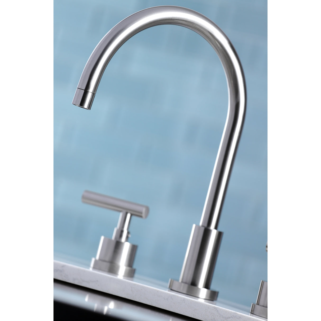 Kingston Brass KS8728CML Widespread Kitchen Faucet, Brushed Nickel
