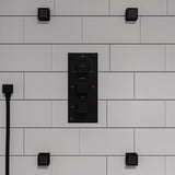 Black Matte Square Sliding Rail Hand Shower Set