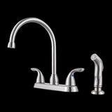 Pfirst Series 2-Handle Kitchen Faucet with Side Spray in Stainless Steel