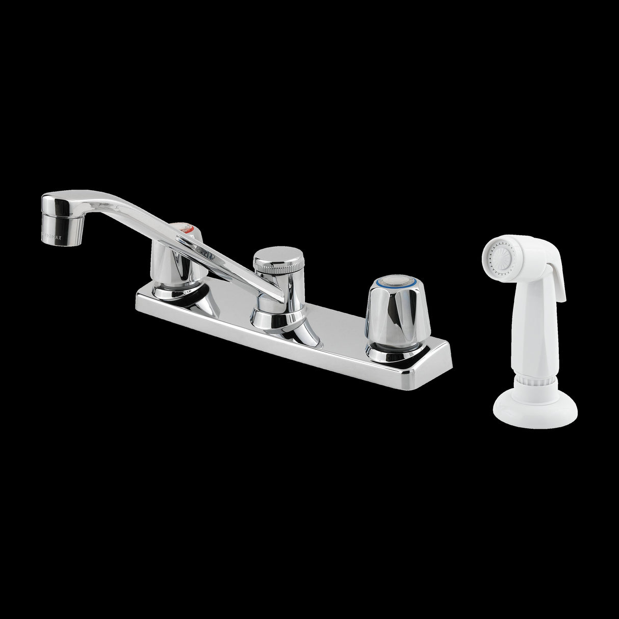 Pfirst Series 2-Handle Kitchen Faucet with White Side Spray in Polished Chrome