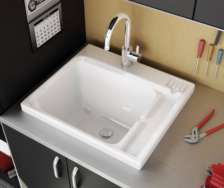 MAAX 101179-000-001-000 Evia 25 x 22 Acrylic Single Bowl Sink in White