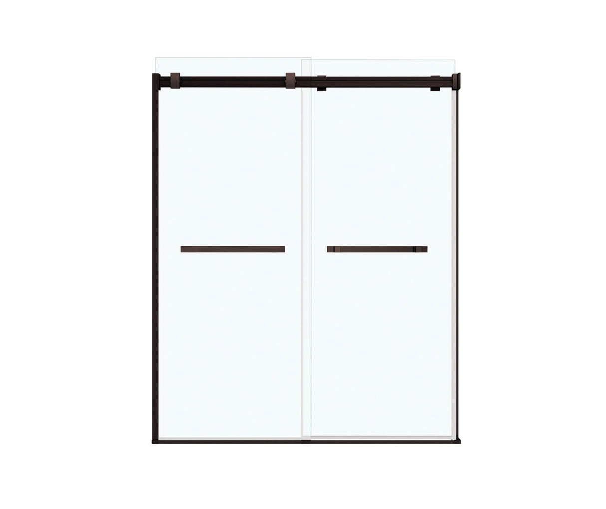 MAAX 136272-900-173-000 Duel 56-58 ½ x 70 ½-74 in. 8mm Bypass Shower Door for Alcove Installation with Clear glass in Dark Bronze