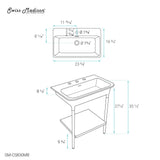 Ivy 32" Solid Surface Console Sink in Matte Black