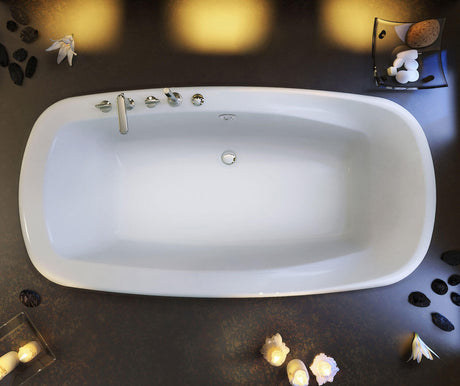 MAAX 101318-094-001 Eterne 7242 Acrylic Drop-in Center Drain Combined Hydromax & Aerofeel Bathtub in White