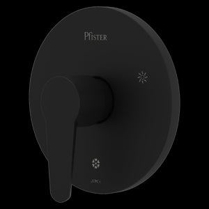 Pfirst Modern Valve, Trim Only in Matte Black