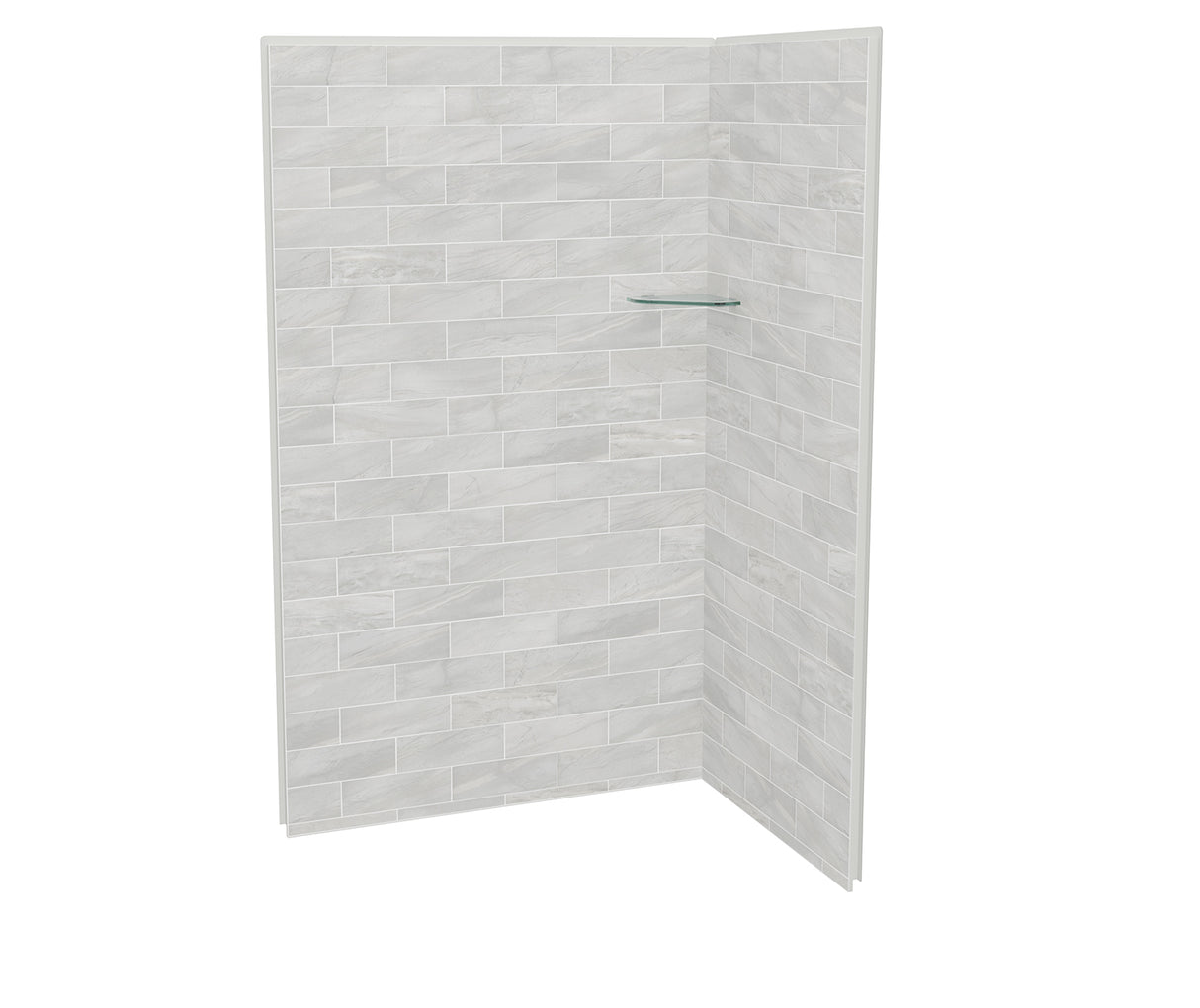 MAAX 107462-312-504 Utile 4836 Composite Direct-to-Stud Two-Piece Corner Shower Wall Kit in Organik Permafrost