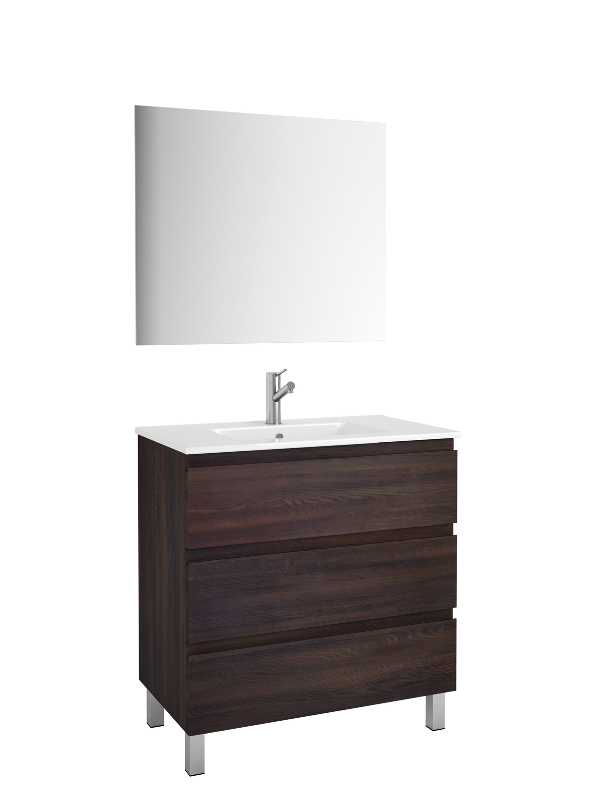 DAX Costa Engineered Wood Vanity Cabinet with Onix Porcelain Basin, 32", Wenge DAX-COS013213-ONX