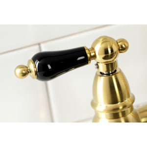 Kingston Brass KS7277PKLBS Duchess Bridge Kitchen Faucet with Brass Sprayer, Brushed Brass