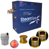 SteamSpa Royal 6 KW QuickStart Acu-Steam Bath Generator Package in Polished Gold RY600GD