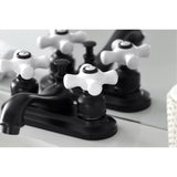 Kingston Brass KB600PX Restoration 4 in. Centerset Bathroom Faucet, Matte Black