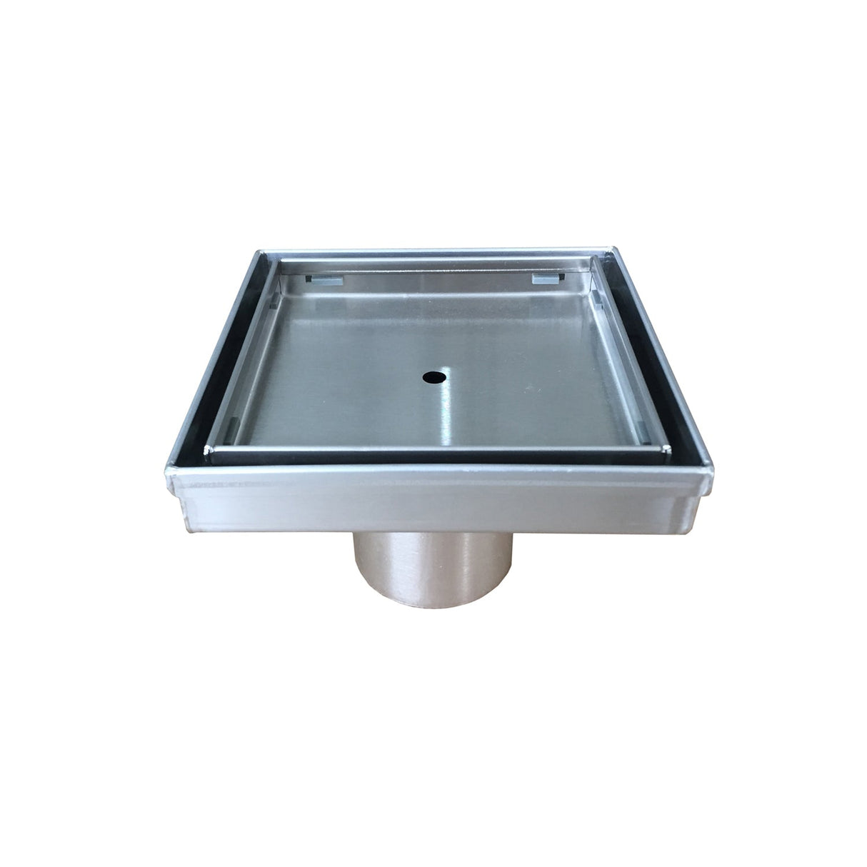 DAX Stainless Steel Square Shower Floor Drain with 18 Gauge, 4", Brushed Stainless Steel RTZS3T01